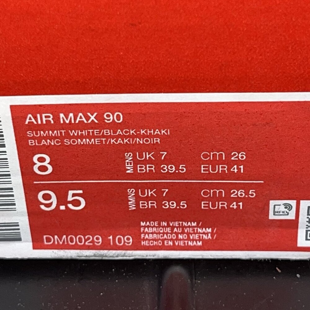 NEW Nike Air Max 90 Summit White/Khaki/Light Orewood DM0029-109 Mens Size 8 - Picture 8 of 8